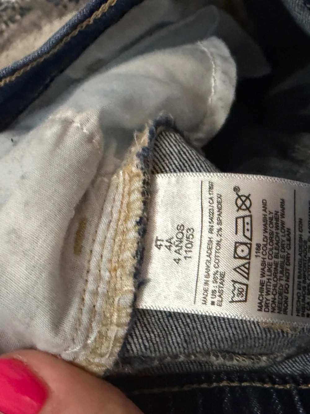 Old Navy Girls 4T Bootcut Jeans Adjustable Waist Dark Wash Denim